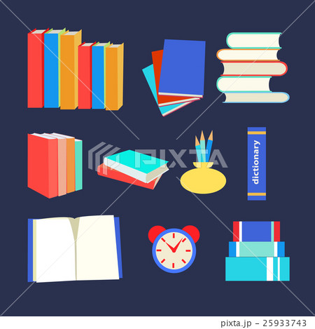 books set icon in flat design style 25933743