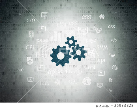 Web design concept: Gears on Digital Data Paper 25933828