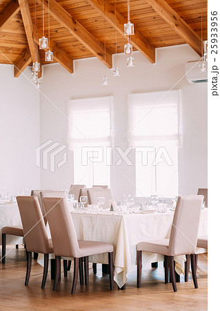 Cozy Interior Of Summer Cafe - Sheltered Tables Cozy Interior Of Summer Cafe - Sheltered Tables 25933956