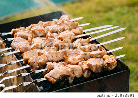 Grilled Barbecue Meat Shashlik Shish Kebab Pork Grilled Barbecue Meat Shashlik Shish Kebab Pork 25933991