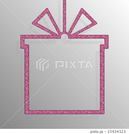 Frame Pink Sequins Gift Box. Gift. Surprise. 25934323