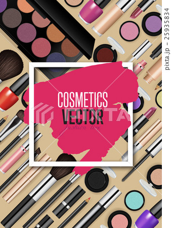 Modern Cosmetics Accessories Vector Concept 25935834