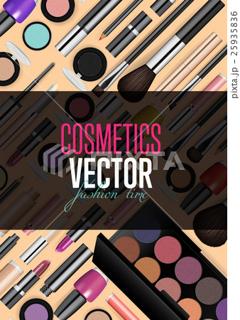 Modern Cosmetics Accessories Vector Concept Modern Cosmetics Accessories Vector Concept 25935836