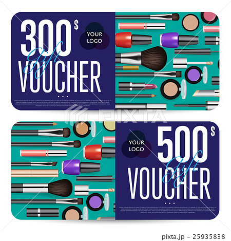 Cosmetics Gift Vouchers with Prepaid Sum Template Cosmetics Gift Vouchers with Prepaid Sum Template 25935838