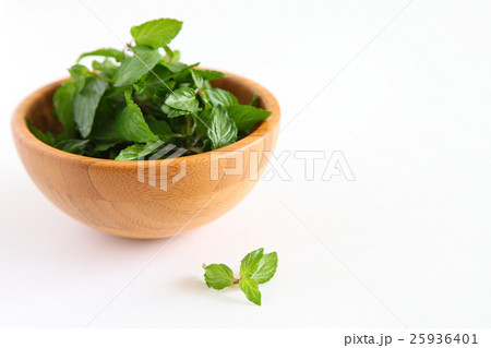 ボウルに入った新鮮なペパーミント 25936401