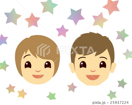 笑顔の若い男女 25937224