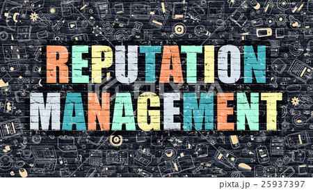 Reputation Management in Multicolor. Doodle Design 25937397