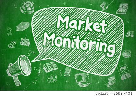 Market Monitoring - Doodle Illustration on Green Market Monitoring - Doodle Illustration on Green 25937401