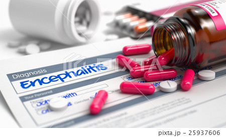 Encephalitis - Text in Anamnesis. 3D Render. 25937606