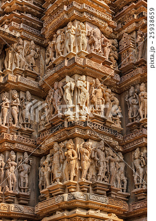 Famous sculptures of Khajuraho temples, India 25938659