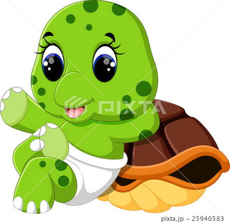 Cute cartoon turtle of illustration Cute cartoon turtle of illustration 25940583