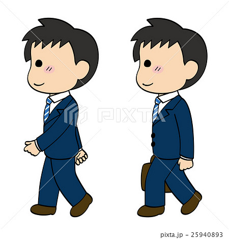 スーツ会社員男性 歩く2のイラスト素材