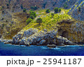 Rocky cliffs covered with trees in Alanya 25941187