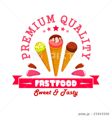Ice cream fast food menu card sticker emblem Ice cream fast food menu card sticker emblem 25943500