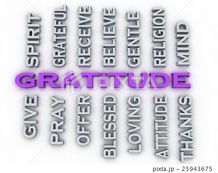 3d image Gratitude issues concept word cloud  25943675
