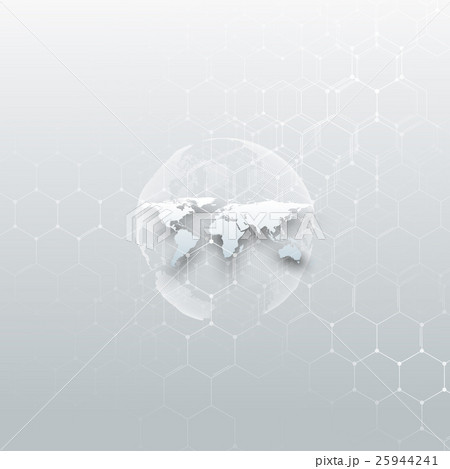White dotted world globe, connecting lines and 25944241