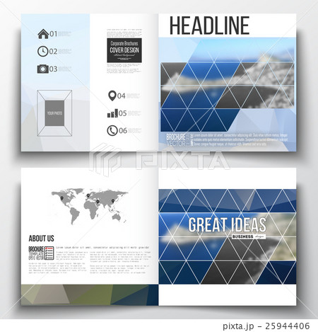 Set of square design brochure template. Colorful 25944406