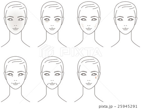 顔の肌の加齢　女性 25945291