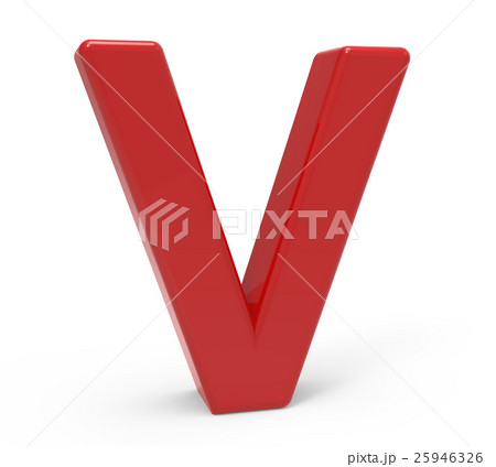 3d red letter V 25946326