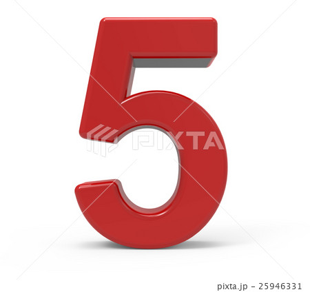 3d red number 5 25946331
