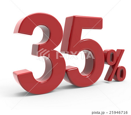 3d rendering of a 35% symbol 3d rendering of a 35% symbol 25946716