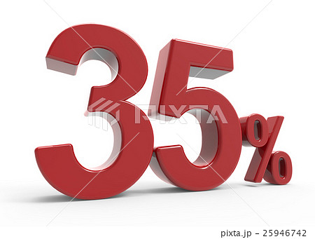 3d rendering of a 35% symbol 25946742