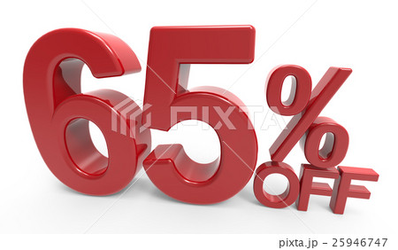 3d rendering of a 65% off symbol 25946747