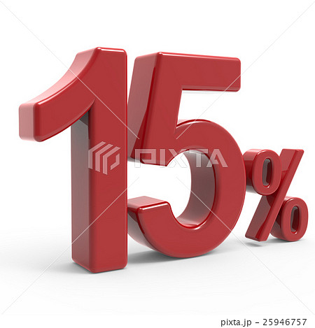 3d rendering of a 15% symbol 25946757