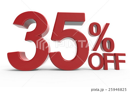 3d rendering of a 35% off symbol 25946825
