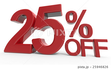 3d rendering of a 25% off symbol 25946826