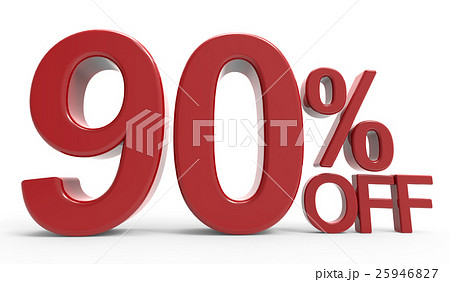 3d rendering of a 90% off symbol 3d rendering of a 90% off symbol 25946827