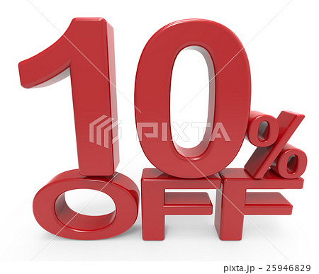 3d rendering of a 10% symbol 25946829