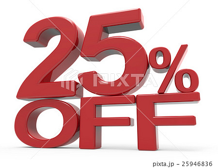 3d rendering of a 25% off symbol 3d rendering of a 25% off symbol 25946836