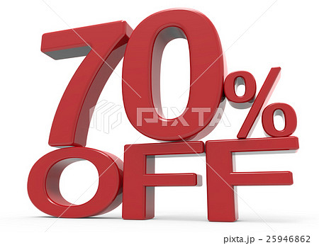 3d rendering of a 70% off symbol 25946862