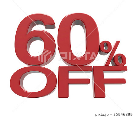 3d rendering of a 60% symbol 3d rendering of a 60% symbol 25946899