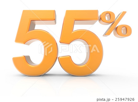 3d rendering of a 55% symbol 3d rendering of a 55% symbol 25947926