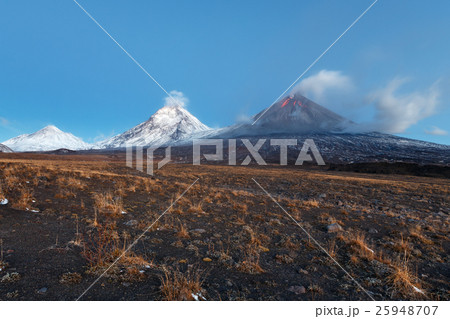 Eruption Klyuchevskoy Volcano in Kamchatka 25948707