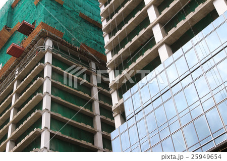 Crane and building construction site 25949654