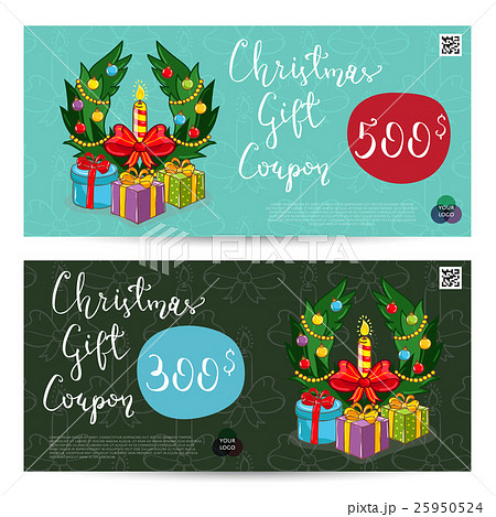 Christmas Gift Voucher with Prepaid Sum Template 25950524