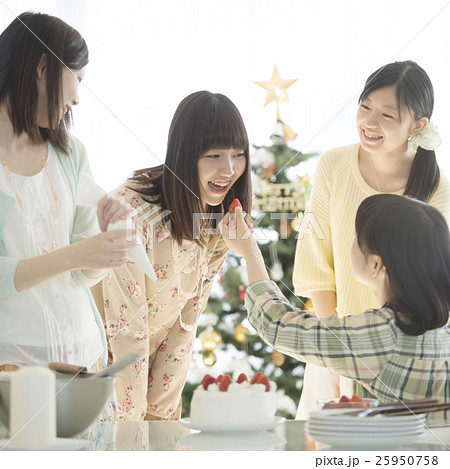 ケーキ作りをする女性 25950758