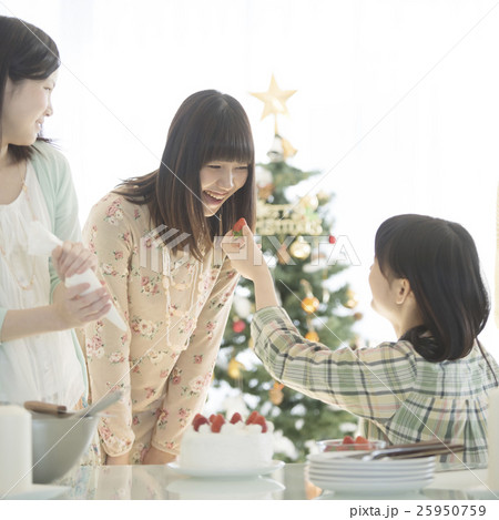 ケーキ作りをする女性 25950759