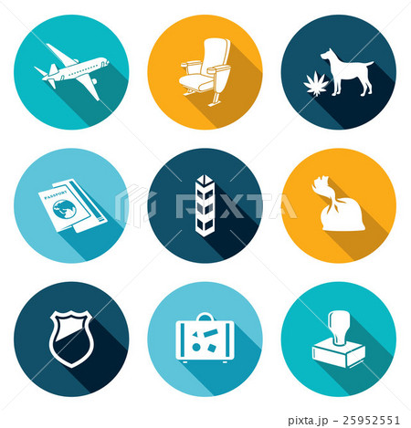 Airplane Drug trafficking Icons Set.  25952551