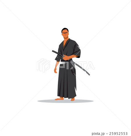 Samurai Warrior With Katana Sword. Samurai Warrior With Katana Sword. 25952553