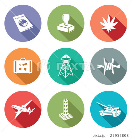 Border crossing Icons Set. Vector Illustration. 25952808
