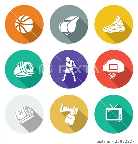 Basketball Icons Set. Vector Illustration. Basketball Icons Set. Vector Illustration. 25952827