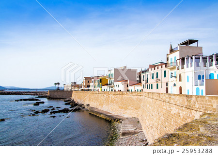View of the promenade of Alghero, Sardinia 25953288