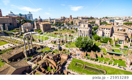 Panoramic view over the Roman Forum, Rome, Italy 25953289