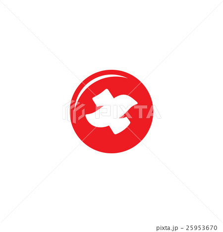 Red bird cross sign. Vector Illustration. 25953670
