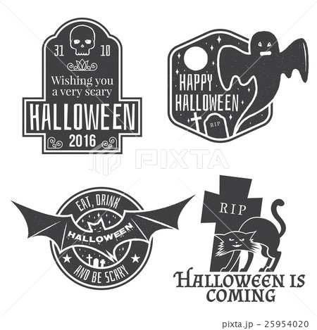 Halloween vintage badges, emblems or labels. Halloween vintage badges, emblems or labels. 25954020