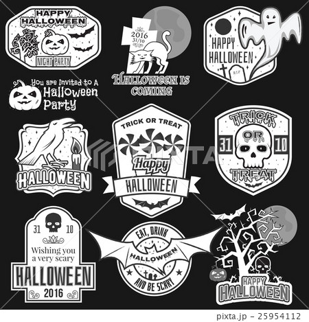 Halloween vintage badges, emblems or labels. Halloween vintage badges, emblems or labels. 25954112